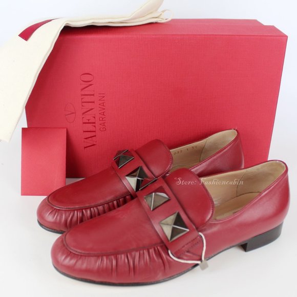 NEW VALENTINO GARAVANI Leather Loafers- Rockstud - Picture 1 of 16